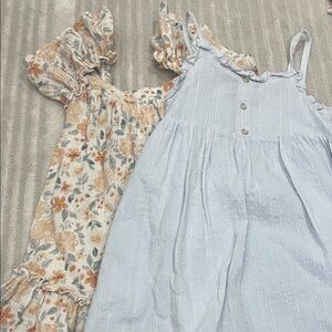 Floral and Light Blue Kids Dress Set